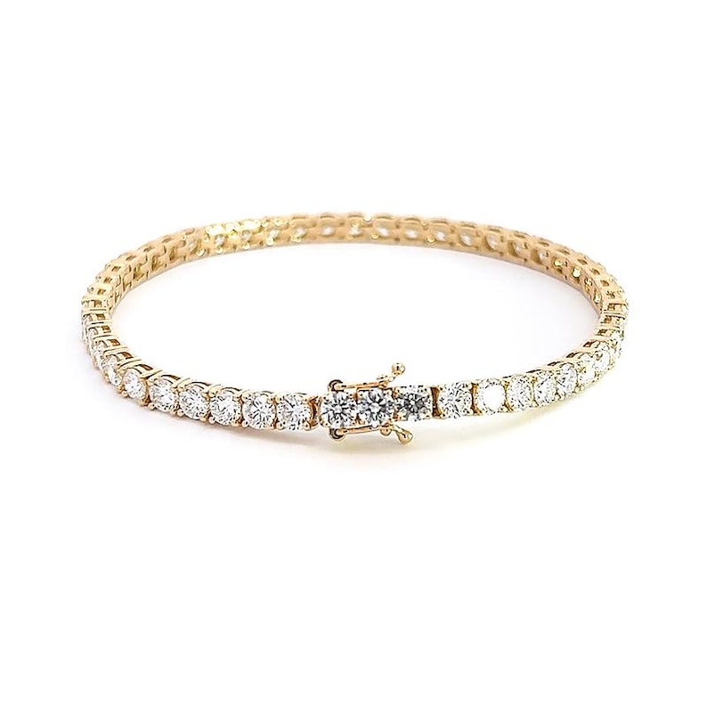 7.3ct Total Lab Diamond 175 mm Tennis Bracelet 14k-18K Solid Gold, Colour D/E/F, Clarity VS+