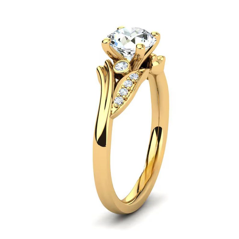 IGI Certified 2.00 CT Total Lab Grown 3EX Diamond Solid Gold Ring, Diamond Engagement Ring, Diamond Wedding Ring for Her.