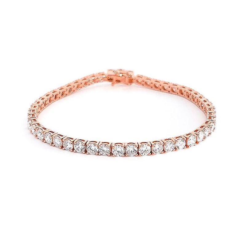 7.3ct Total Lab Diamond 175 mm Tennis Bracelet 14k-18K Solid Gold, Colour D/E/F, Clarity VS+